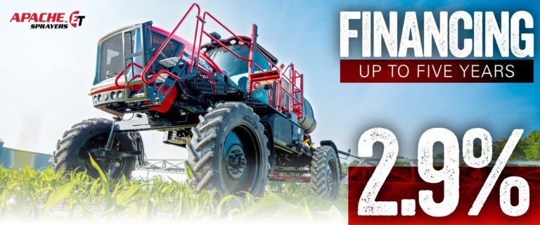 picture of apache sprayer with 2.9% financing wording on it for promotion